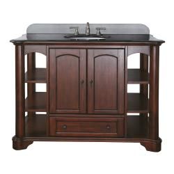 Virginia 48 Avanity Vermont 48 inch Single Vanity In Mahogany Finish With Sink And Top Black Size Single Vanities