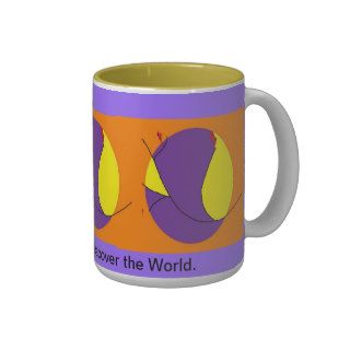 Art abstract circle earth purple orange yellow coffee mug