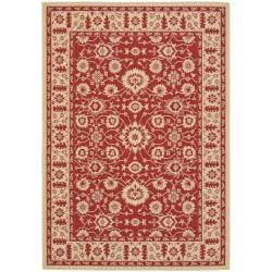 Indoor/outdoor Synthetic Red/creme Rug (53 X 77)