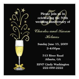 Elegant Festive Wedding Anniversary Invitation