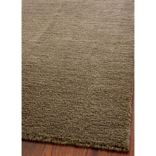 Loomed Knotted Himalayan Solid Brown Wool Rug (8 X 10)