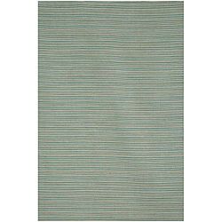 Flat Weave Green/ Grey Wool Rug (10 X 14)