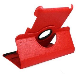 The Red 360rotating Pu Leather Folio Case Cover Computers & Accessories