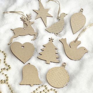 christmas tree decorations gold by artcuts