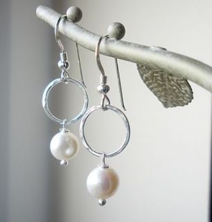 ivory pearl earrings by hazey designs