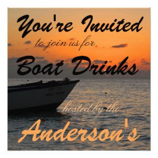 Tropical Jamaican Boat Drinks Party Invitation