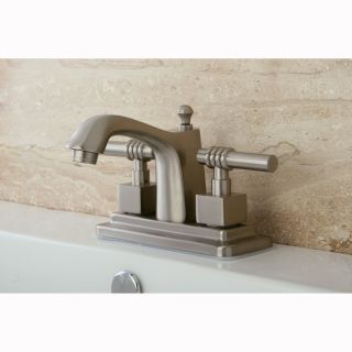 Satin Nickel Centerset Bathroom Two lever Faucet
