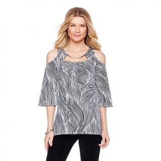 Slinky® Brand Cold Shoulder Tunic with Metal Detail