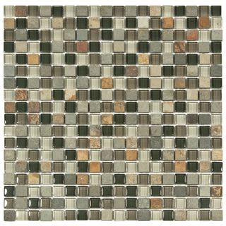 Somertile 11.75x11.75 in Reflections Mini Stonehenge Glass And Stone Mosaic Tile (pack Of 10)