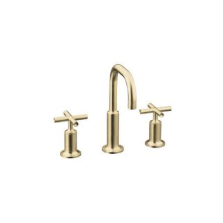 Kohler K 14406 3 bn Vibrant Brushed Nickel Purist Widespread Lavatory Faucet With Low Gooseneck Spout And Low Cross Handles