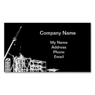 Construction Site with Crane Business Cards