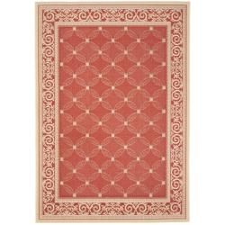 Red/natural Indoor/outdoor Polypropylene Rug (8 X 112)