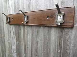 number hat and coat hook board by woods vintage home interiors