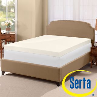 Serta 4 inch Memory Foam Mattress Topper With Two Bonus Contour Pillows