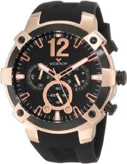 Viceroy Men's 47633 95 Rose Gold Chronograph Black Rubber Watch at  Men's Watch store.