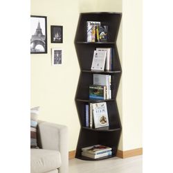 Furniture Of America Waverly Modern Walnut 6 tier Corner Bookcase/ Display Cabinet