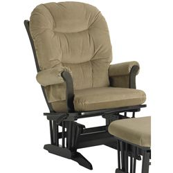 Dutailier Ultramotion Espresso Wood Glider With Padded Arms