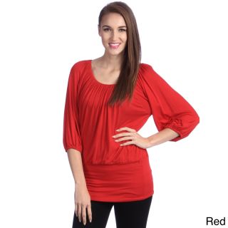 24/7 Comfort Apparel 24/7 Comfort Apparel Womens Banded Waist Top Red Size XS (2  3)