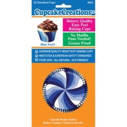 Cupcake Creations Blue Swirls Standard Baking Cups (pack Of 32)