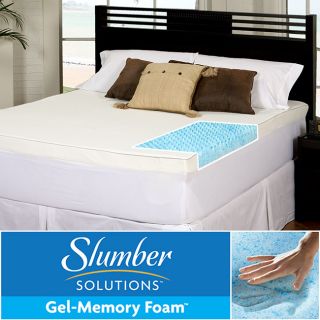Slumber Solutions Gel Highloft 2 inch Memory Foam Mattress Topper With Waterproof Cover