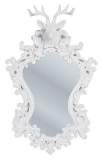 decorative baroque white deer mirror by i love retro