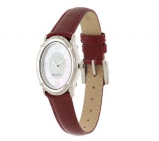 Ecclissi Sterling VintageInspired Red Leather Strap Watch —