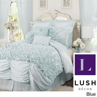 Lush Decor Lamour Eternel Lucia 4 piece Comforter Set Blue Size Queen
