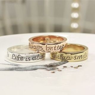 'better with a smile' message ring by lisa angel