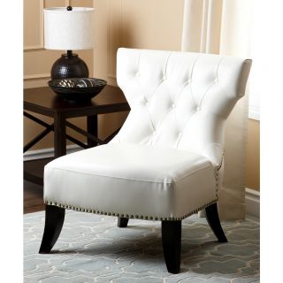 Abbyson Living Bentley White Bonded Leather Chair