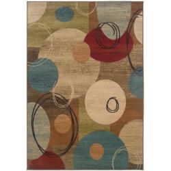 Beige Abstract Area Rug (5 X 76)