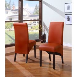 Sleigh Back Orange Parsons Chair (set Of 2)