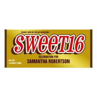 Chocolate Bar Sweet Sixteen Party Invitation