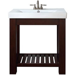Avanity Lexi 30 inch Single Vanity In Light Espresso Finish With Sink And Top