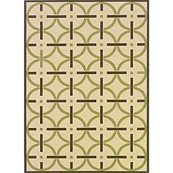 Ivory/ Brown Indoor/ Outdoor Area Rug (25 X 45)