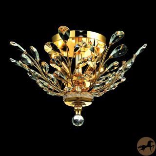 Christopher Knight Home Crystal 4 light Gold Chandelier Flush Mount