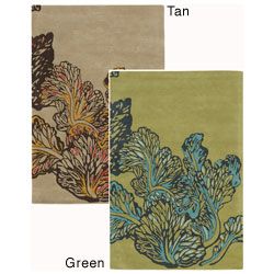 Hand tufted Abstract Floral Mandara New Zealand Wool Rug (5 X 76)