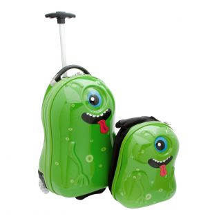 Trendykid Travel Buddies Alien 2 pc Hardside Kids Carry On Luggage Set