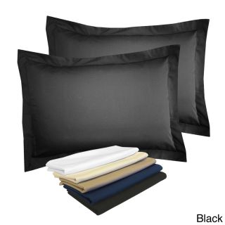 None Cotton Blend Poplin Tailored Decorative Pillow Shams (pack Of 2) Black Size King