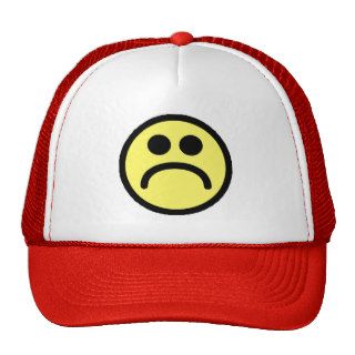 Yellow Sad Smiley Face Trucker Hats