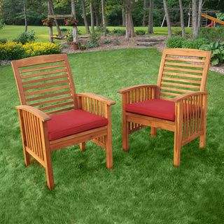 Acacia Wood Patio Chairs (set Of 2)
