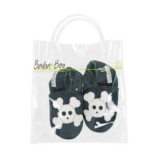 boys skull soft sole leather baby shoes by baba+boo