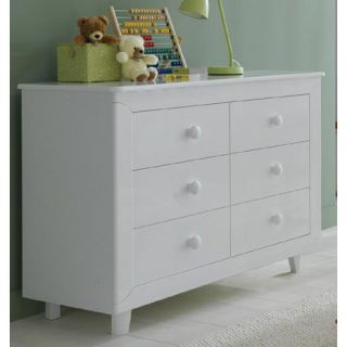 Gala Double 6 Drawer Dresser in White