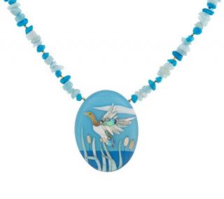 Lee Sands Flying Bird Inlay Necklace —