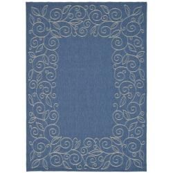 Indoor/outdoor Contemporary Blue/ivory Rug (27 X 5)