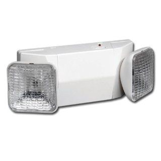 White Low Profile Emergency Exit Light  Battery Backup   Commercial Emergency Light Fixtures  