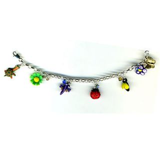 children's insect and flower charm bracelet by mia lia