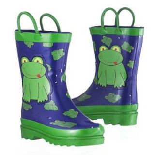 Little Boy's Green Frog Rain Boots Sizes 7/8, 9/10 and 11/12 Shoes