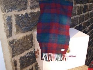 lambswool tartan scarves 150cm length by lily&kirkby
