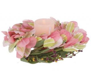 Spring Tulip Centerpiece w/ 5 Flameless Candle by Valerie —