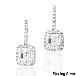 Icz Stonez Sterling Silver 4 7/8ct TGW Cubic Zirconia Square Earrings ICZ Stonez Cubic Zirconia Earrings